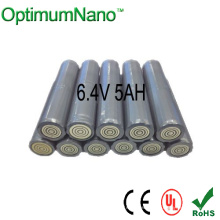 Batterie d&#39;ion de lithium de batterie de longue vie LiFePO4 6.4 V5ah